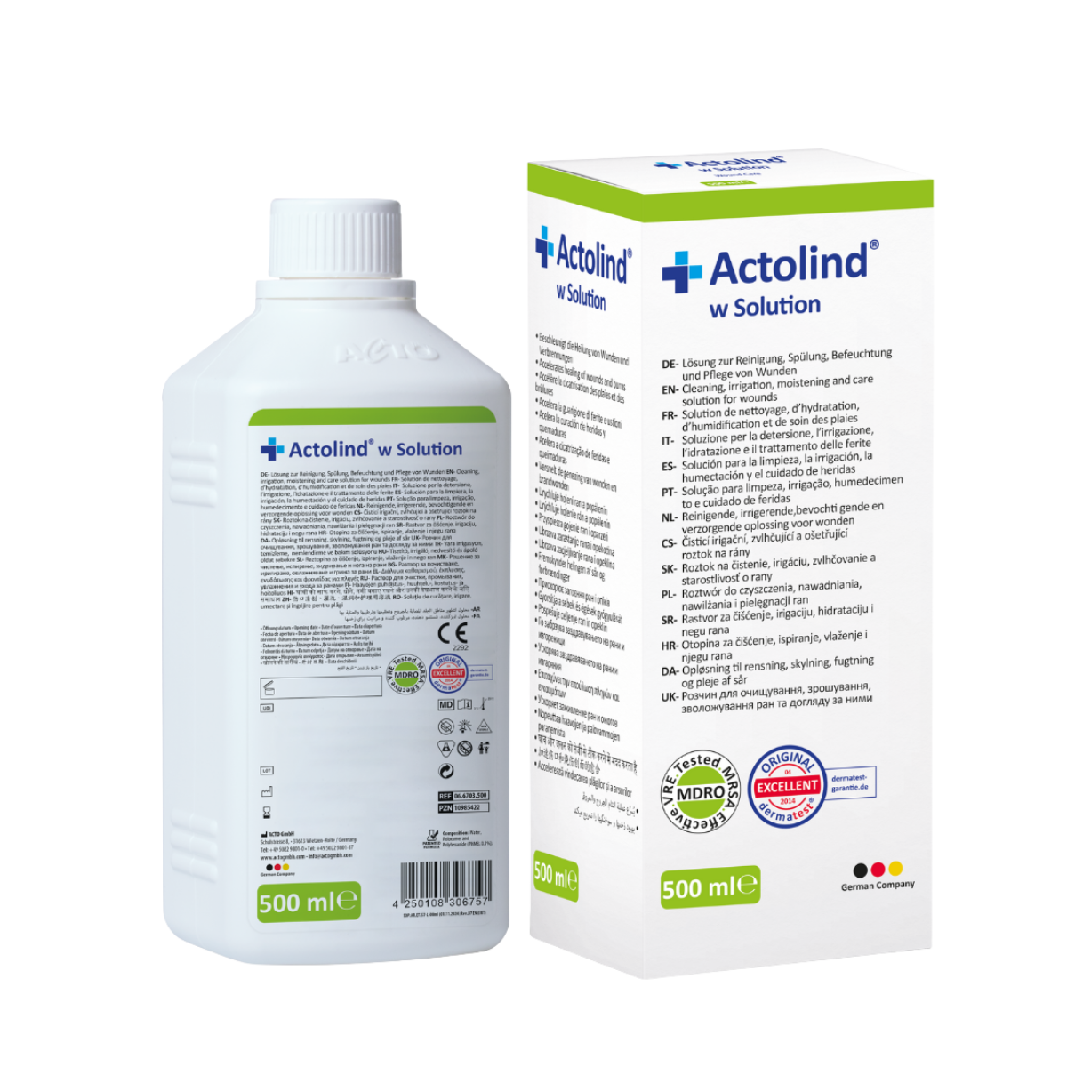 Antimicrobial wash for cleaning, moisturizing and wound care, Actolind® w Solution