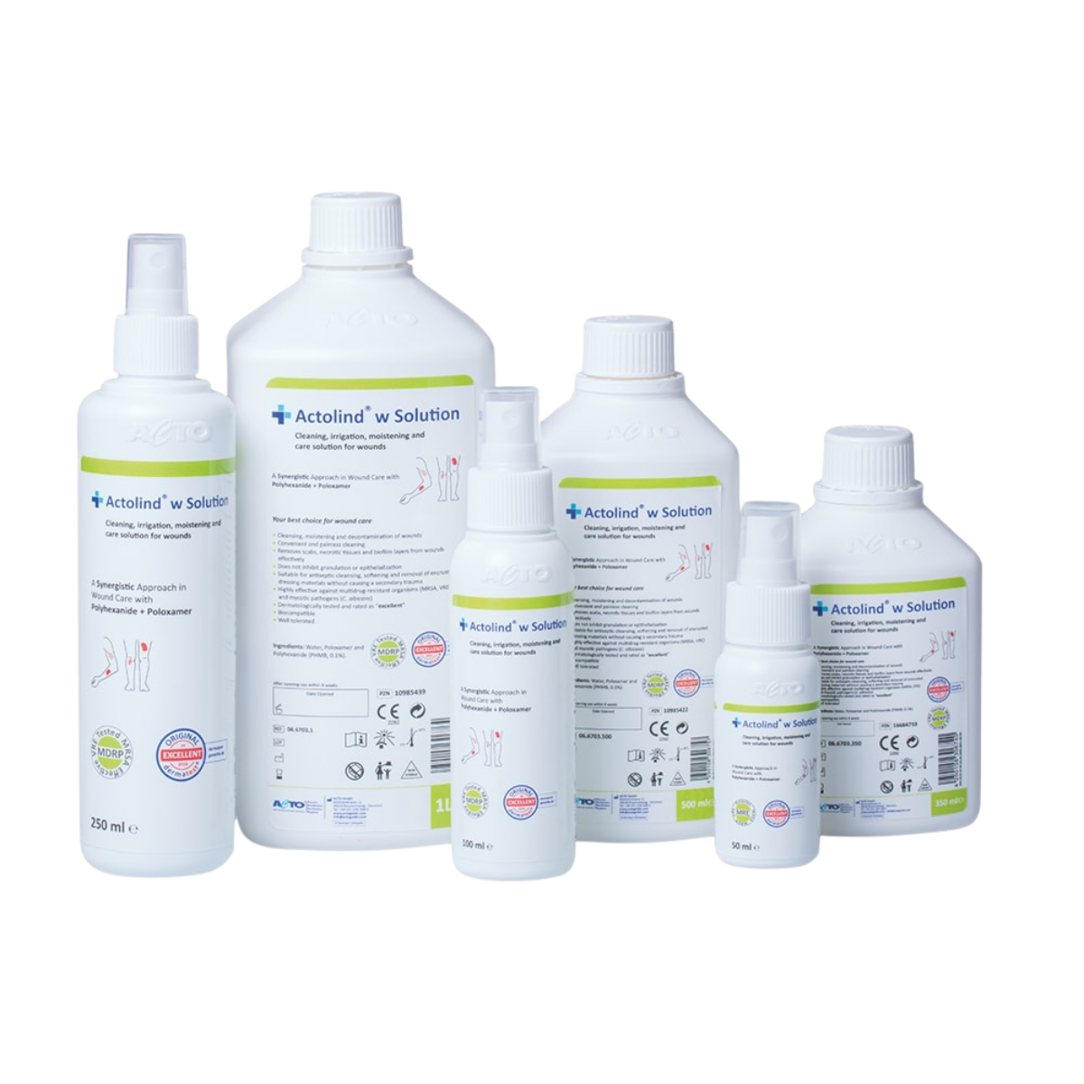 Antimicrobial wash for cleaning, moisturizing and wound care, Actolind® w Solution