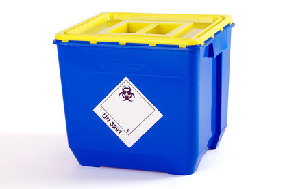 PPM series clinical waste containers, black, yellow lid, volume 30l