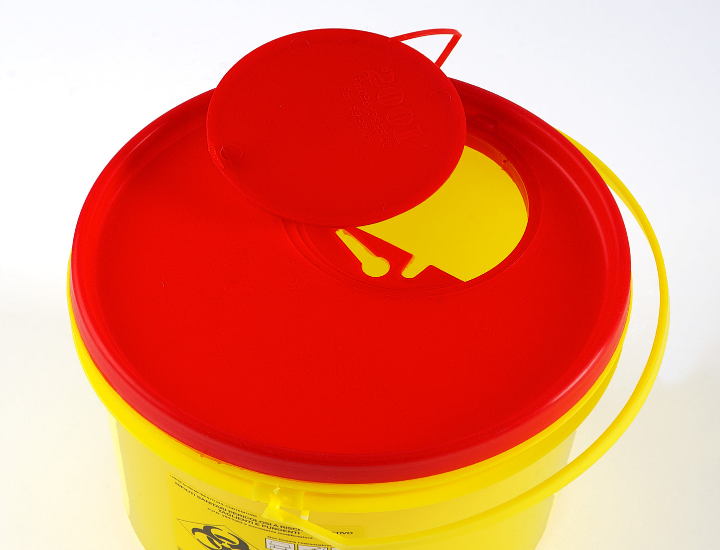 Disposable container for needles and sharps, volume 1.5 l