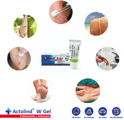Protective moisturizing and healing gel for acute, chronic and infected wounds with antimicrobial effect, Actolind® w Gel