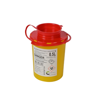 Jednorázová nádoba na jehly a ostré předměty, objem 0.5 l