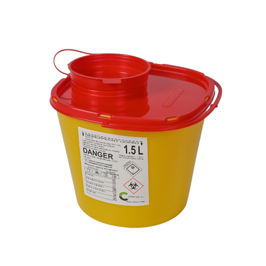 Jednorázová nádoba na jehly a ostré předměty, objem 1.5 l