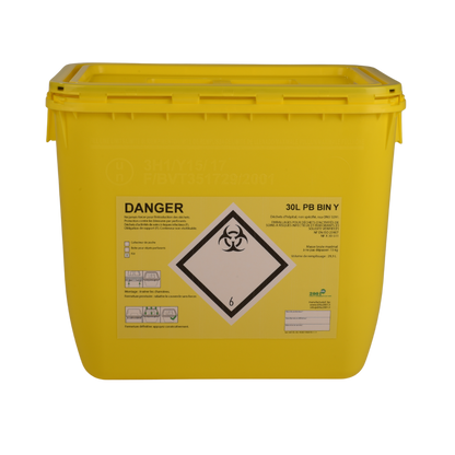 PB series clinical waste containers, yellow, volume 30l