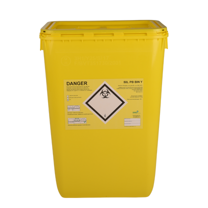 PB series clinical waste containers, yellow, volume 50l