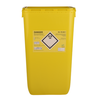 PB series clinical waste containers, yellow, volume 60l