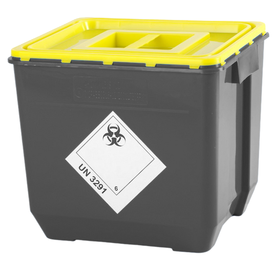 Nádoby na klinický odpad řady PPM, černá, žluté víko, objem 30l