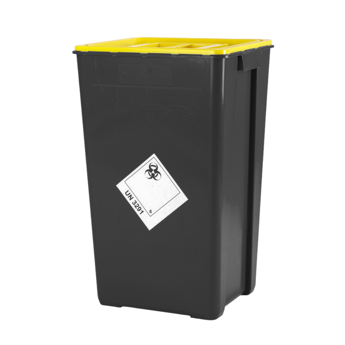 PPM series clinical waste containers, black, yellow lid, volume 50l